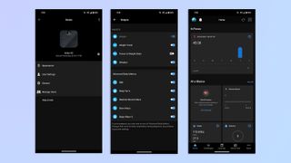 A compilation of screenshots showing the Garmin Connect app on Android