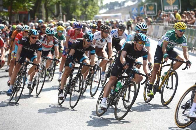 Sky's Sergio Henao, Dario Cataldo and Edvald Boasson Hagen in action at the Vuelta a Espana.