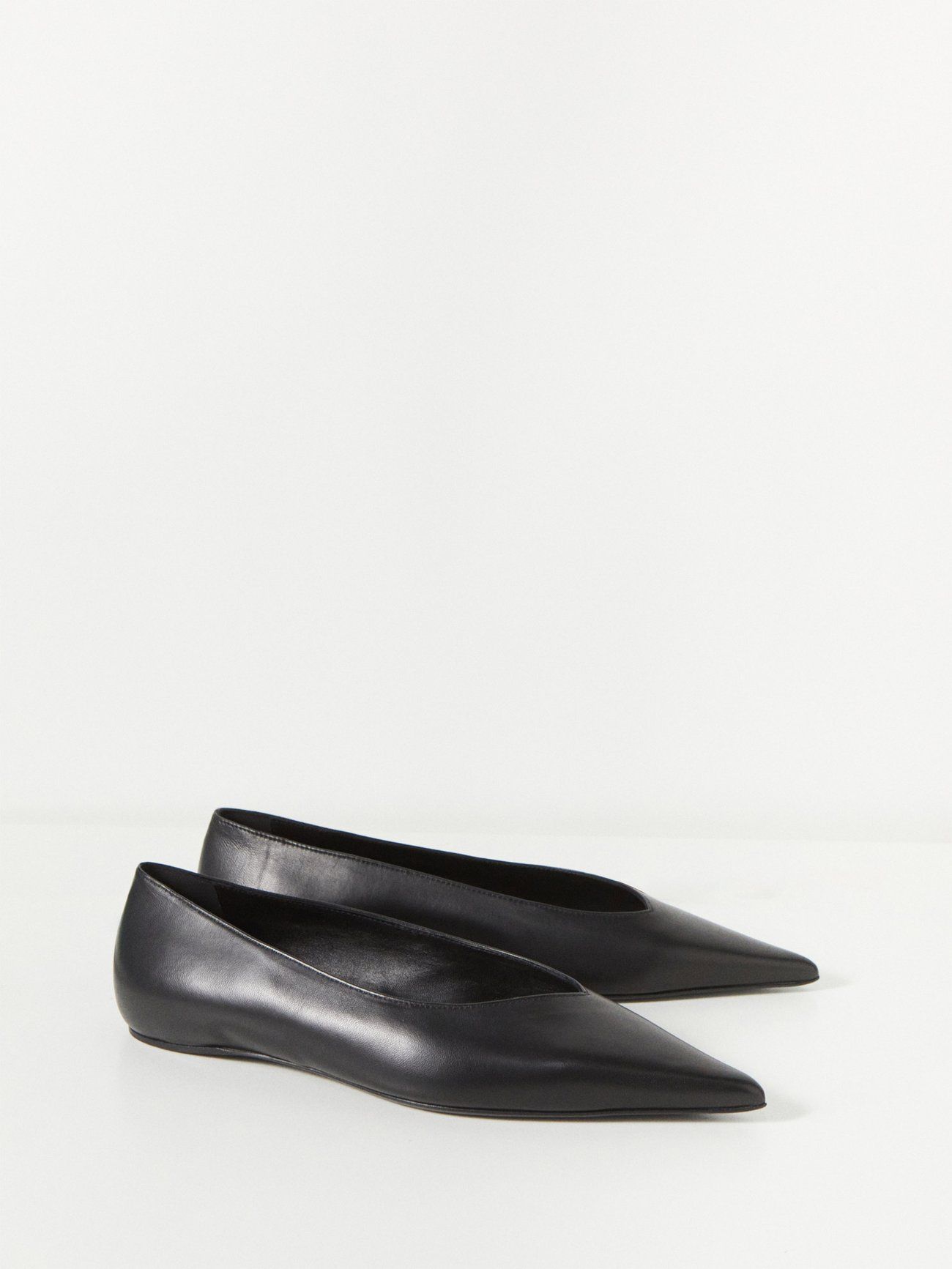 The Asymmetric Leather Ballet Flats