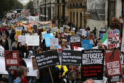 Protest for refugees. 