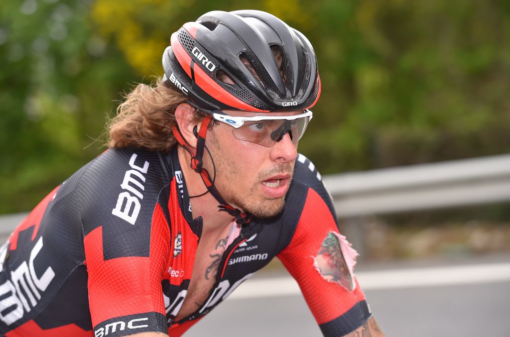 Daniel Oss had a nasty crash during the stage. Hopefully he didn't lose any skin off his tattoos