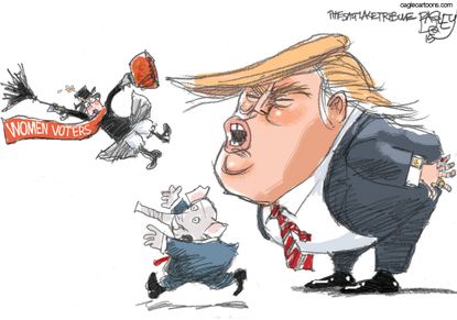 Political cartoon U.S. Donald Trump Women