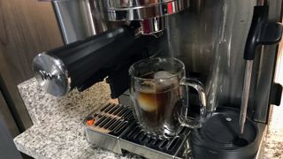 Ninja ES601 Luxe Café Premier Series 3-in-1 Espresso Machine being tested in writer's home