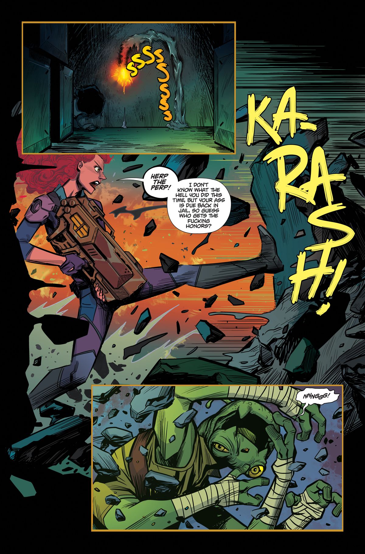Interior pages from Blood &amp; Thunder #1.