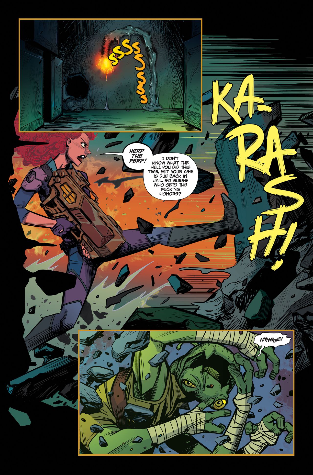 Interior pages from Blood &amp; Thunder #1.
