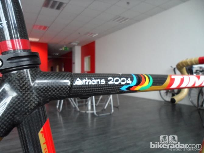 The bike Paolo Bettini rode to victory in the 2004 Olympic road race, Athens