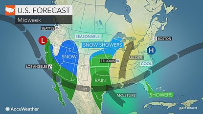 US Forecast midweek Jan 5 2016