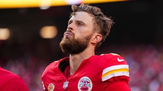 Harrison Butker playing for the Kansas City Chiefs