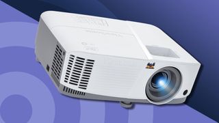 A viewsonic projector, one of the best business projector models, placed against a techradar background