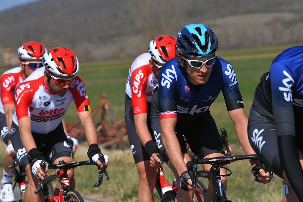 Geraint Thomas (Team Sky) in action at Tirreno-Adriatico