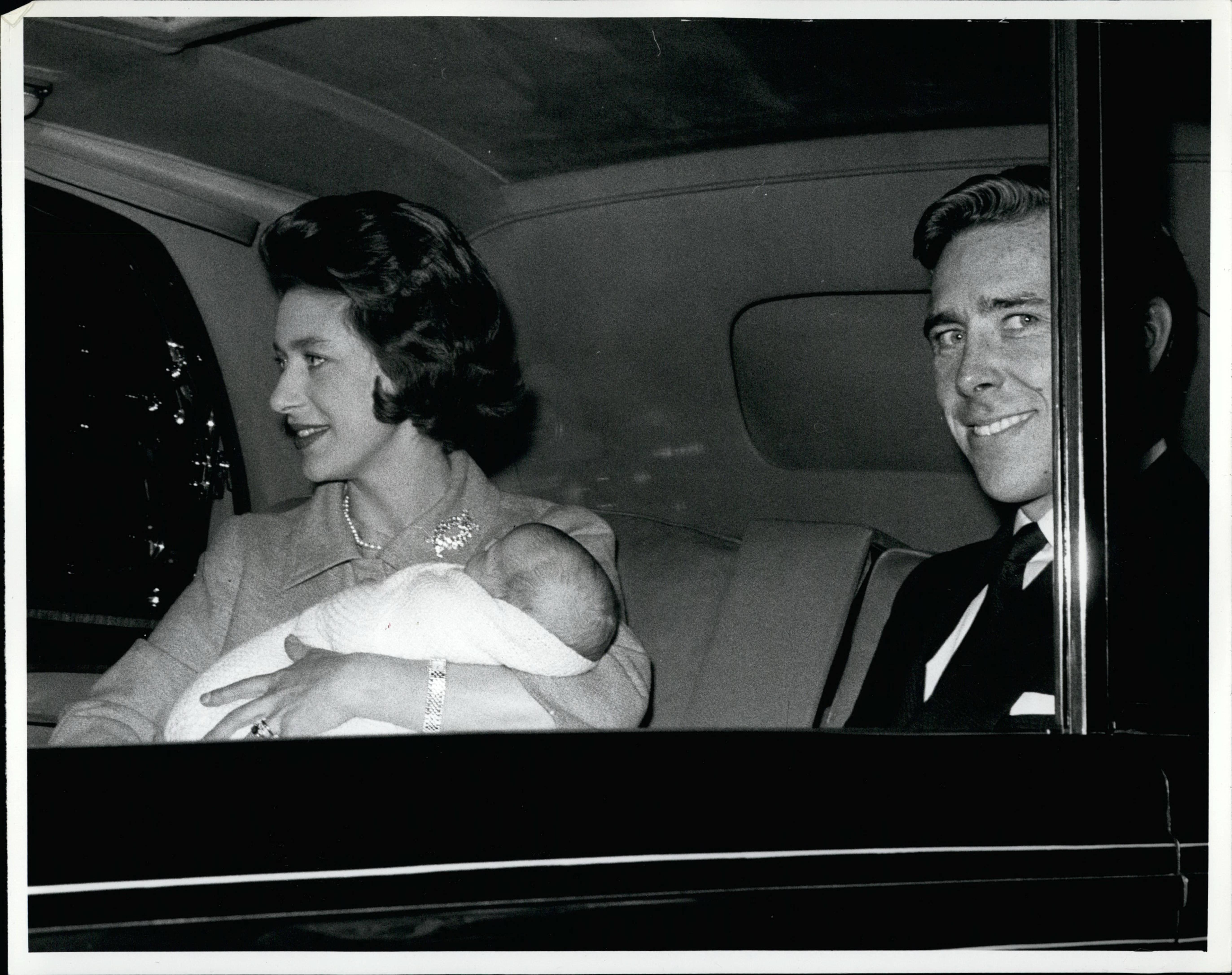 Princess Margaret and Lord Snowdon with a baby David Armstrong-Jones