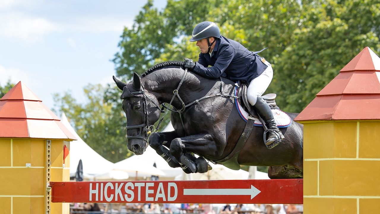Robert Whitaker and Vermento clear the Hickstead planks