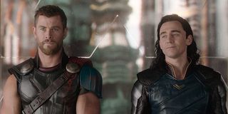 Thor and Loki in the elevator