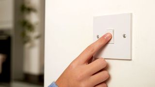 Finger pushing switch on basic white light switch