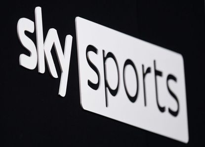 Sky Sports sign on black background