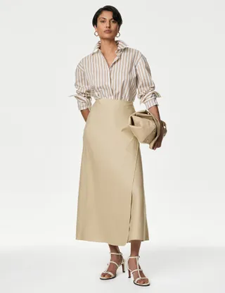 Autograph, Linen Blend Maxi Wrap Skirt