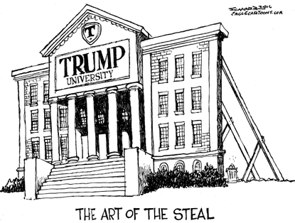 Editorial Cartoon U.S. Trump University 2016