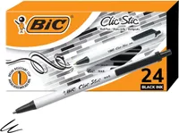 Bic  Clic Stic black ballpoint pen 24-piece
