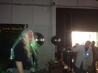 static electricity balls at maker faire,