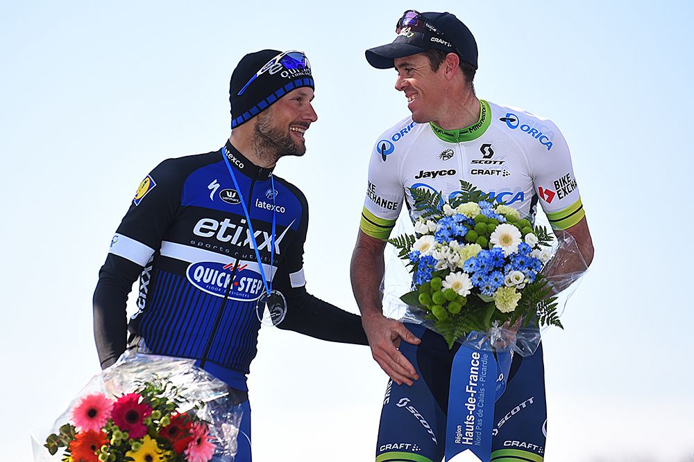 Tom Boonen and Mat Hayman enjoy a laugh