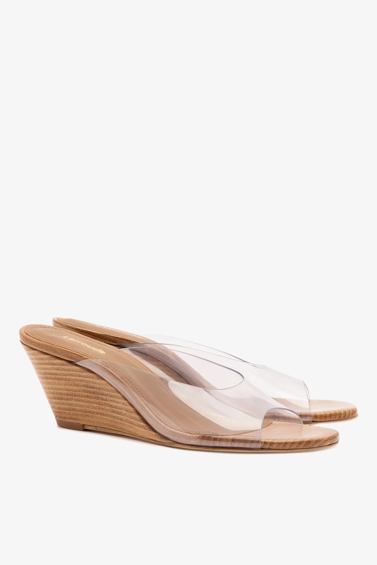 Larroud&amp;eacute;, Vivi Wedge Mule in Clear Vinyl