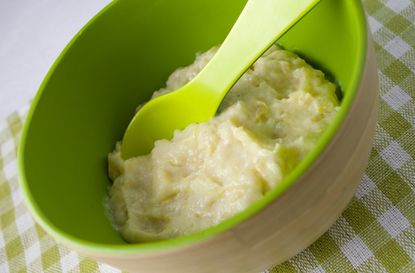 Leek, potato and goat's cheese mash