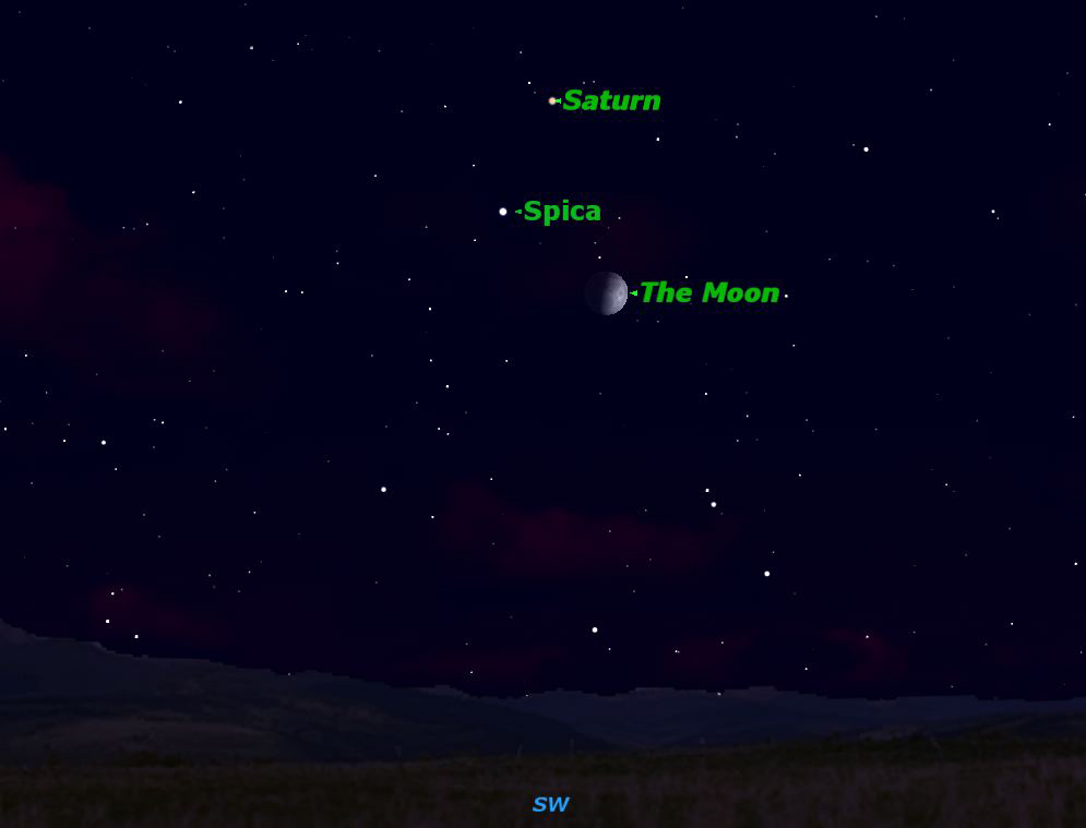 Saturn and Spica Sky Map June 2012