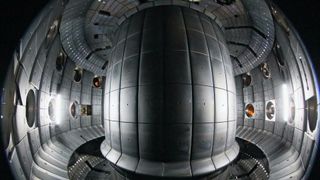 The doughnut-shaped fusion chamber of the TCV contains the superheated hydrogen plasmas in powerful magnetic fields to keep it from damaging the walls.