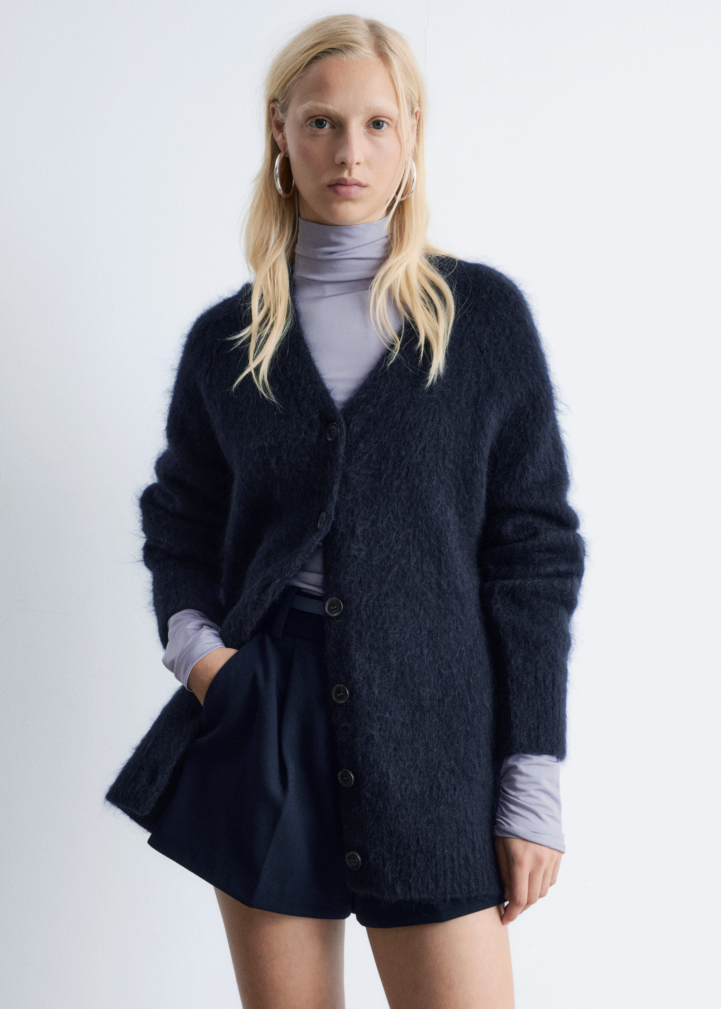 Long Mohair-Blend Cardigan