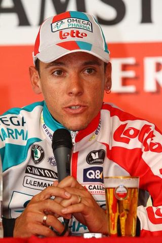 Philippe Gilbert speaks at the post-race press conference