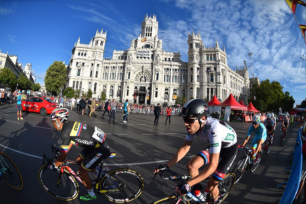 Tom Dumoulin in action during the final Vuelta stage in Madrid.