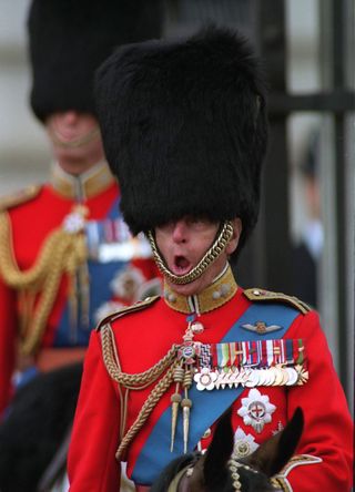 Prince Philip yawning at Trooping the Colours