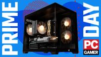 An Andromeda Insights AMD Spectra gaming PC on a custom PC Gamer Prime Day background.