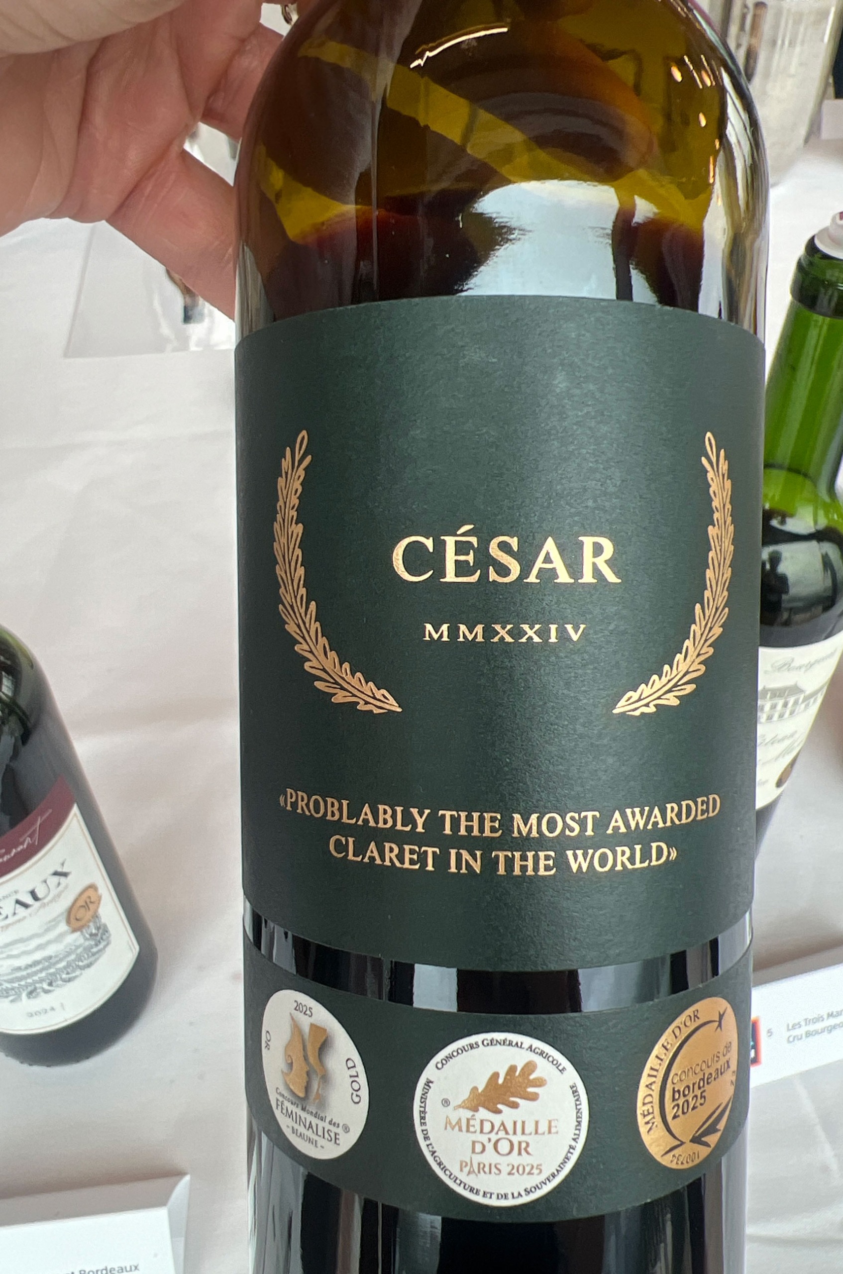 A bottle of Cesar Bordeaux 2024 at the 2026 A/W Aldi tasting