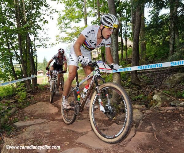 Nino Schurter (Scott-Swisspower Mtb-Racing) spent most of the race at the front.