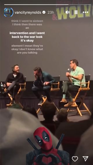 Jackman laughing at Ryan Reynolds' joke on IG Story