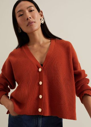 Anna Button Ribbed Cardigan