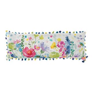 cushion with floral and white background