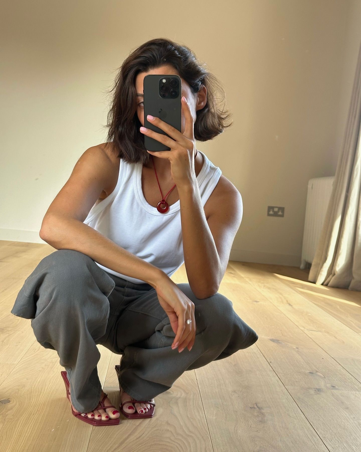 Marianne Smyth with red pedicure