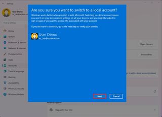 Windows 11 switch account wizard