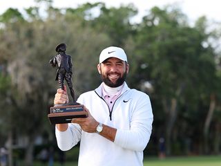 Scottie Scheffler with the RBC Heritage trophy