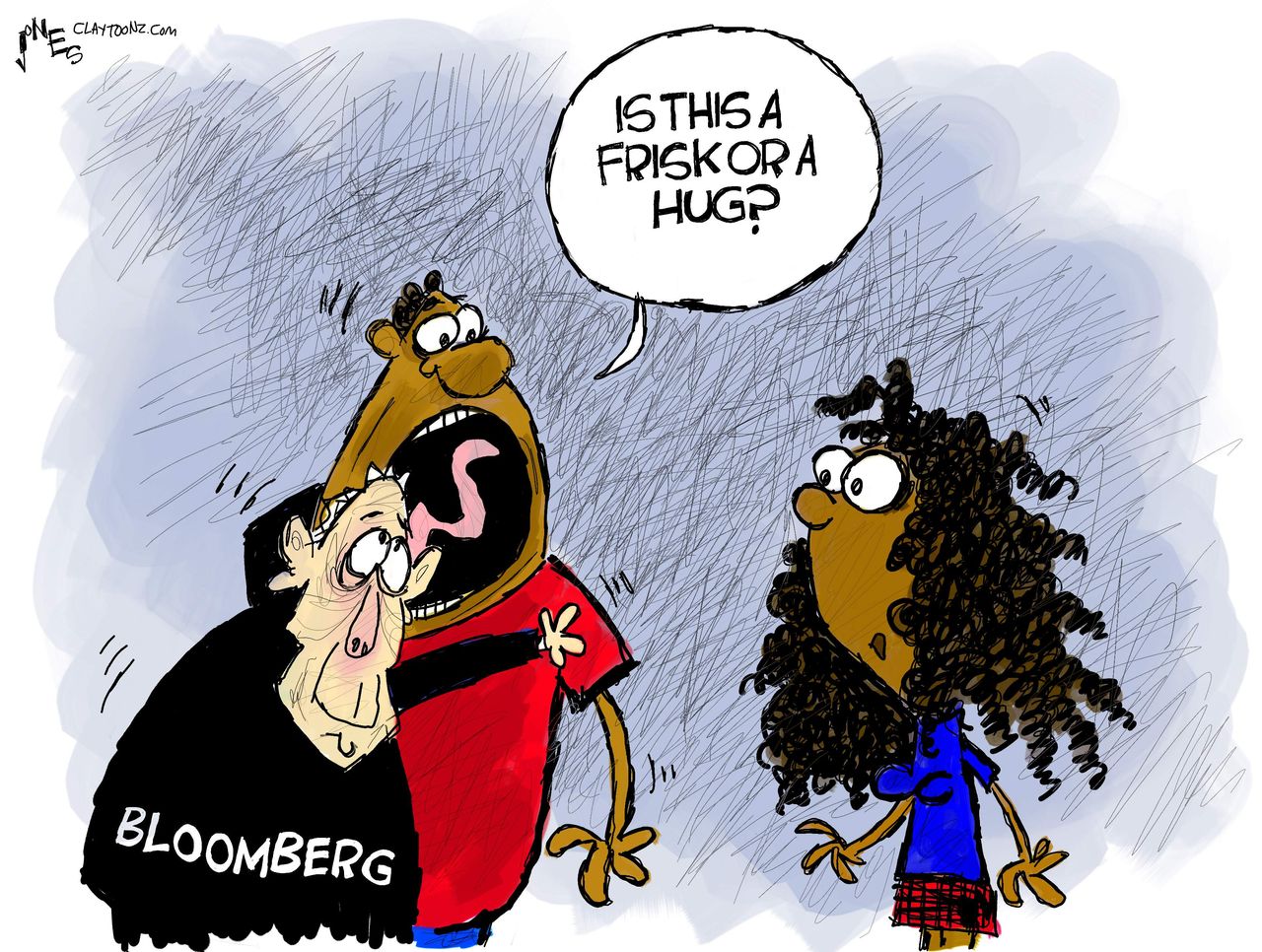 Political Cartoon U.S. Michael Bloomberg Democrats New York 2020 election stop and frisk black voters