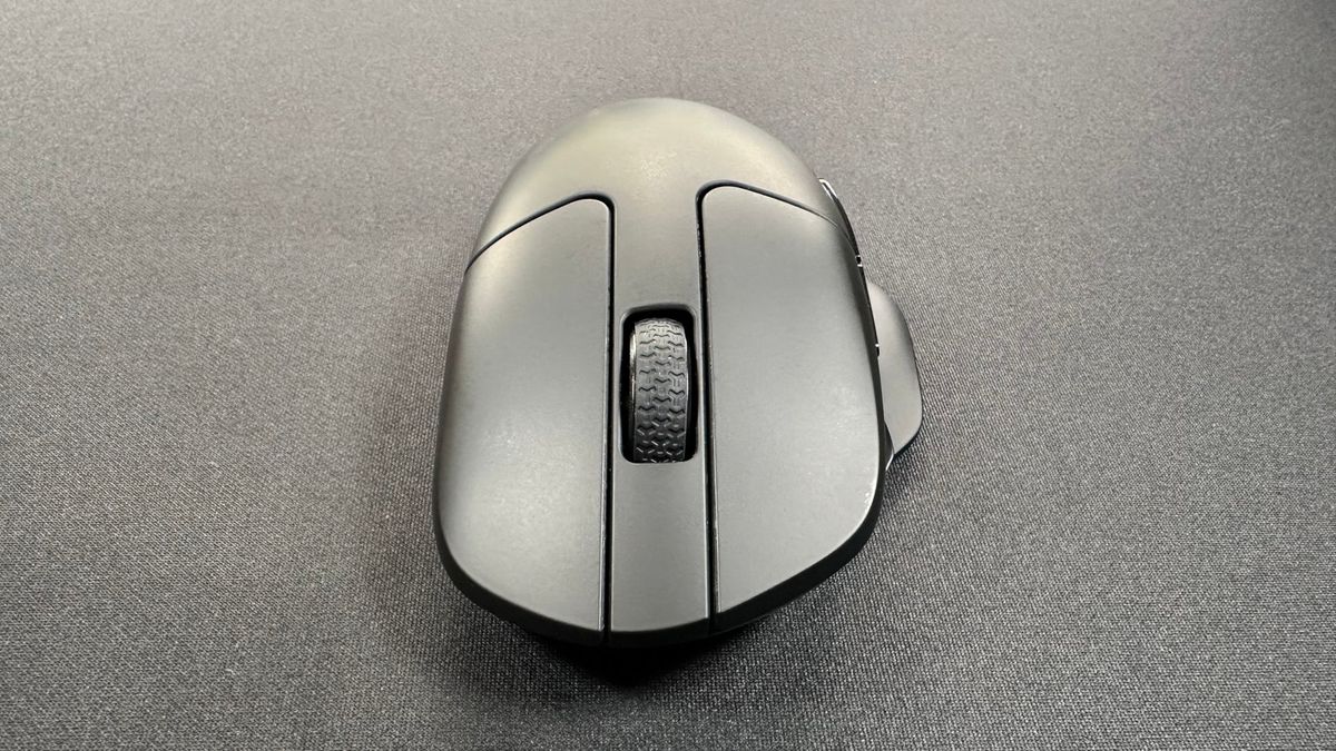 A photo of a Keychron M7 8K Wireless gaming mouse.