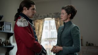 Lord John and Claire discuss his nephew's care.