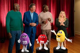Scarlett Johansson in an M&Ms commercial for the Super Bowl