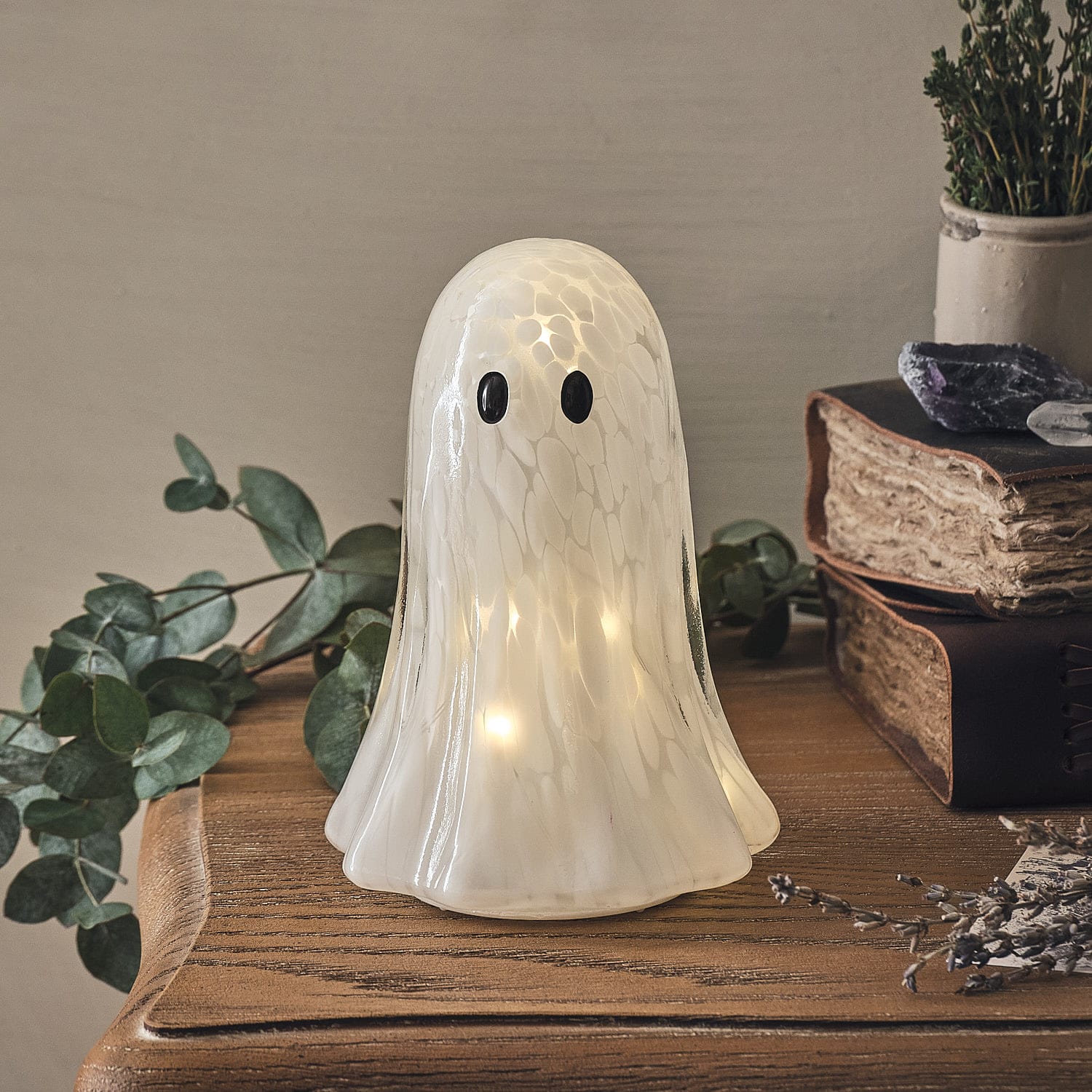 Gertie the Ghost Large Confetti Glass Led Halloween Decoration