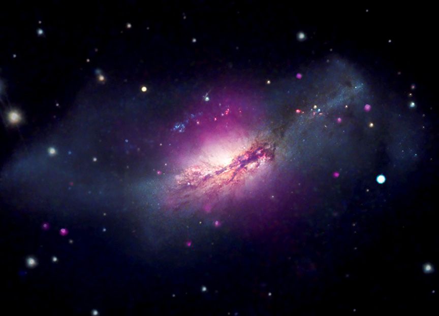 A composite photograph of NGC 2146