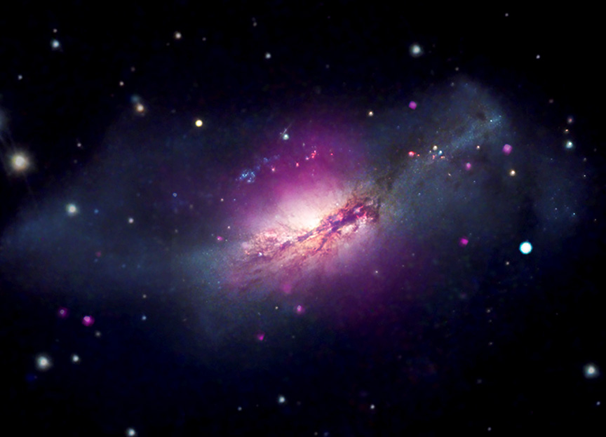 A composite photograph of NGC 2146