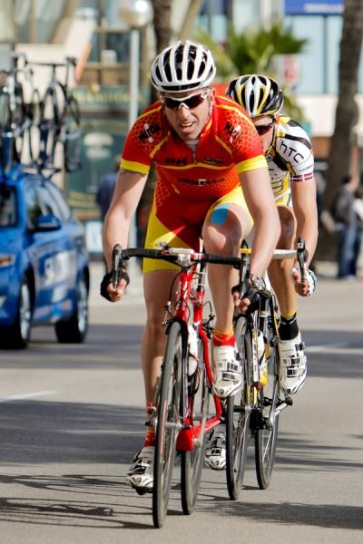 Toni Tauler (Spain) and a rider from the HTC-Columbia team lasted the longest out in a breakaway today