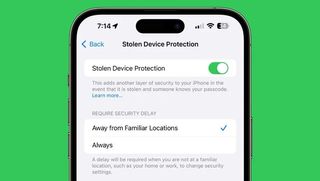 The Stolen Device Protection screen in iOS 17.4